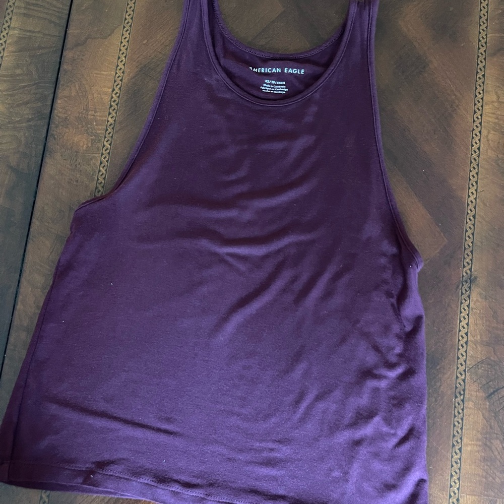 American Eagle Burgundy Cropped Tank Size Extra Small